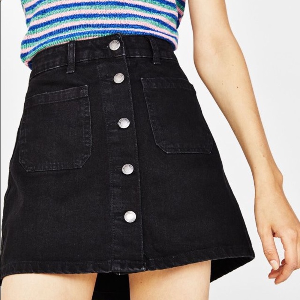 Bershka Black Denim Skirt - Black - 4